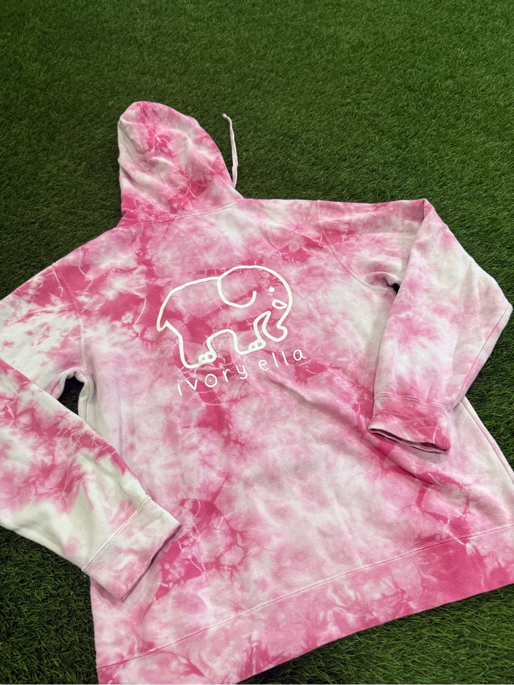 Ivory Ella Hooded Sweatshirt - Pink Tie Dye